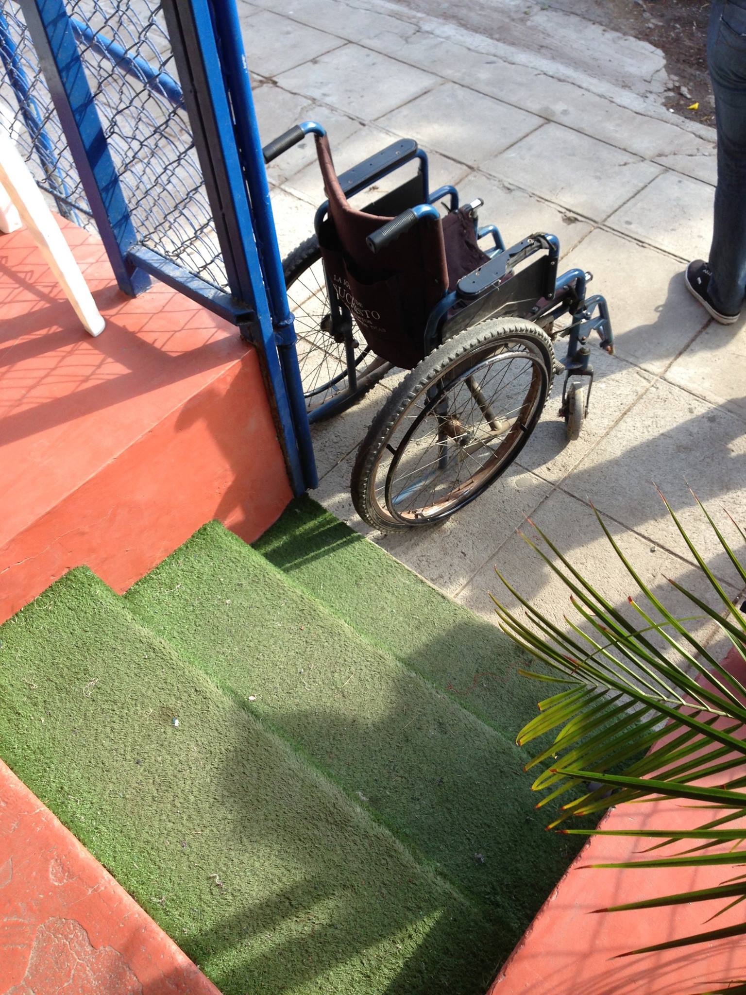 Luis' lonely wheelchair.